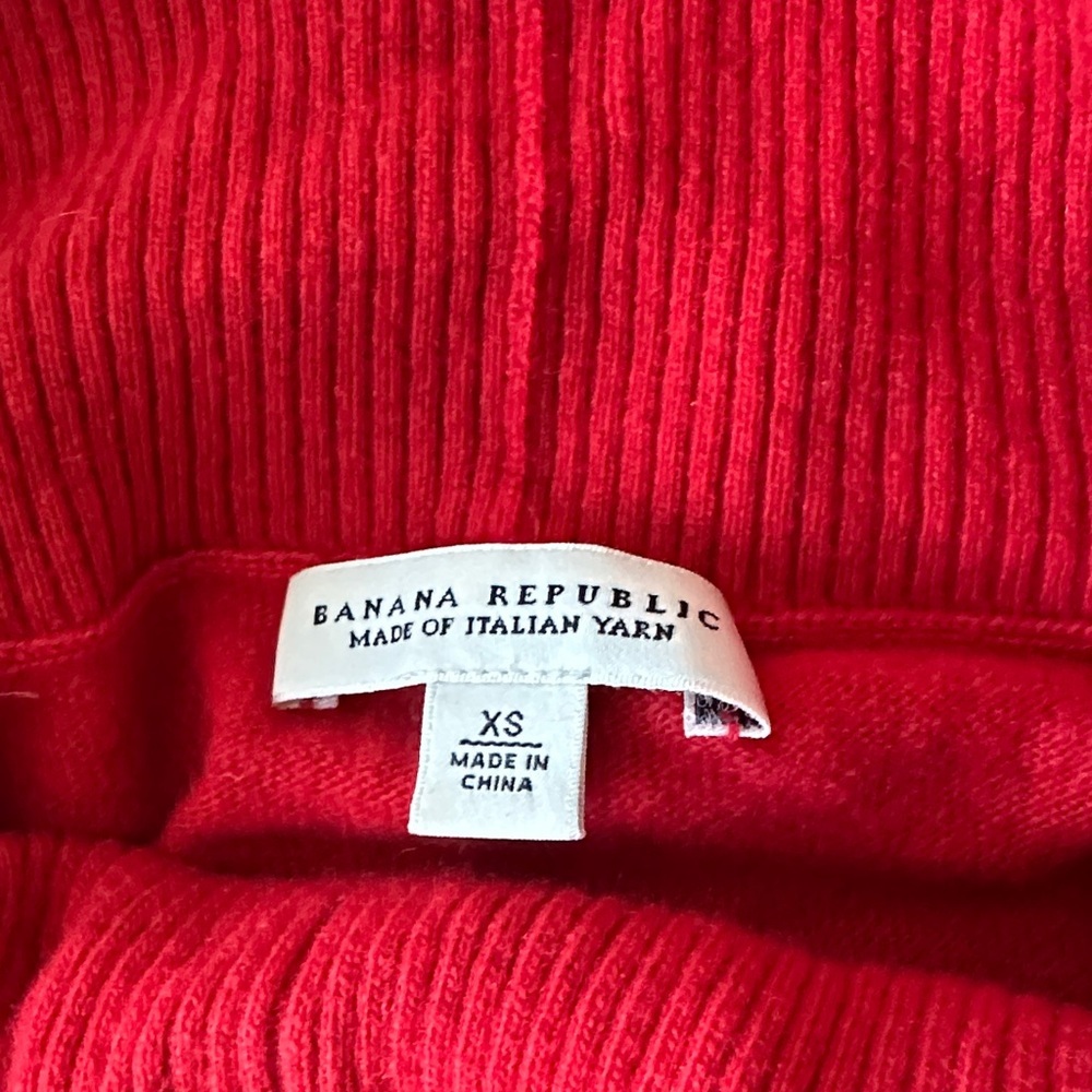 Banana Republic Women’s Red Cowl Neck Sweater w/ Italian wool xs NEW YEAR SALE! - Picture 4 of 7